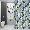 thumbnail image 4 of Blue Hydrangea Shower Curtain for Bathroom Decor, Floral Country Farmhouse Watercolor Waterproof Fabric Shower Curtain, 66"x72" Set with 12 Hooks, 4 of 9