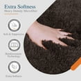 thumbnail image 3 of Walensee Shag Bath Rug, Non Slip Bath Mat for Bathroom, 24"x36", Brown, Machine Wash, 3 of 9