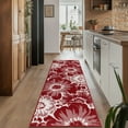 thumbnail image 2 of Findosom Runner Rug for Hallway 2x6 ft,Non-slip Machine Washable Runners Flower Floor Mats Low Pile Carpet Rug Runner with Rubber Backing for Entryway Doormat Bathroom Kitchen Laundry Room,Red, 2 of 9