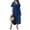 Blue, variant on Plus Size Women'S Casual Summer Dress V Neck Solid Color Loose Fit Flowy Spring Maxi Tunic