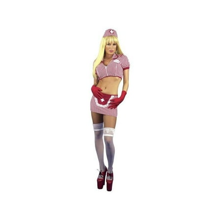Adult Sexy Candy Stripe Nurse Costume