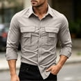 thumbnail image 4 of Men's Tactical Shirt, Long Sleeve Quick-Dry Work Shirt With Ventilation & Multi-Pockets, Outdoor Casual Tactical Clothing White XL, 4 of 9