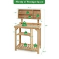 thumbnail image 2 of Costway Garden Potting Table Outdoor Potting Bench Wooden Workstation w/Storage Shelf, 2 of 10