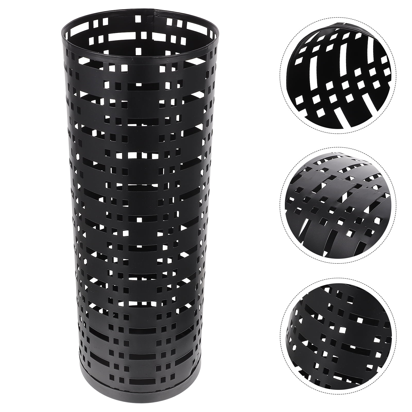 Umbrella Bucket Holder Container Base Storage Shelves Crate Office Black