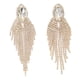 thumbnail image 3 of 2 uds exquisitos pendientes largos de borla de aleación de mujer pendientes colgantes de diamantes de imitación de moda para fiesta de boda oro, 3 of 10