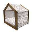 thumbnail image 2 of Indie Pet House, Feathers Colorful Style Ornaments Bohemian Print, Outdoor & Indoor Portable Dog Kennel with Pillow and Cover, 5 Sizes, Turquoise Pale Pink, by Ambesonne, 2 of 5