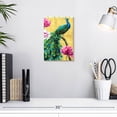 thumbnail image 3 of Elephant Stock Peacock Wall Art - Vertical Canvas Wall Art - Living Room Wall Decor - Animal Canvas - Yellow And Blue Decor By Adriana Cristea - 8" x 12", 3 of 8