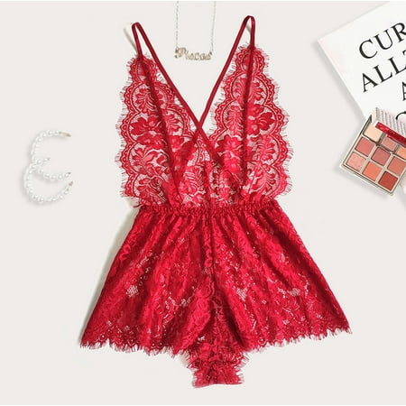 uublik Lingerie Set for Women Sexy Naughty Babydoll Plus Size Lace Sexy Naughty Bodysuit