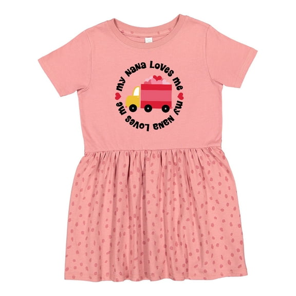 Inktastic My Nana Loves Me Valentine Girls Toddler Dress