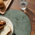 thumbnail image 3 of Sage Green Marble Round 13 Inch Placemats Set of 2, Modern Abstract Art Ink Painting HeatResistant Non Slip Place Mats for Dining Table, Wipeable Braided Kitchen Table Mats for Housewarming, 3 of 9