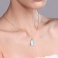 thumbnail image 4 of Gem Stone King 18K Yellow Gold Plated Silver Sky Blue Topaz Pendant Necklace for Women (8.72 Cttw, Gemstone November Birthstone, Emerald Cut 14X10MM, with 18 inch Silver Chain), 4 of 4