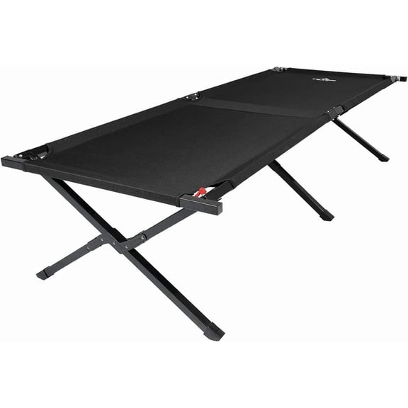 Camping Cot with Patented Pivot Arm, Folding Camping Cot, Durable Heavy Duty Canvas, Comfortable Sleeping Bed for Adults, Portable