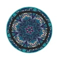 thumbnail image 3 of Peacock Feather Indian Tribal 2-in-1 Foldable Picnic Blanket Tote Bag Shoulder Handbag, Large Circular Outdoor Mat for Beach Camping Park, 3 of 5