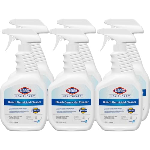 Clorox Healthcare Bleach Germicidal Cleaner Spray, 32 FL Oz, Pack of 6 (Package May Vary)