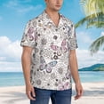 thumbnail image 3 of Pofeuu Vintage Butterflies Print Hawaiian Shirt for Men Sleeves Casual Button Down Summer Beach Dress Shirts T-Shirts,Small, 3 of 7