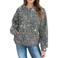 thumbnail image 6 of Mercatoo Hoodies for Girls 𝗣reppy Long Sleeve Warm Print Loose Fit Sweatshirt Fall Casual Tops with 𝗞angaroo Pocket, 6 of 7