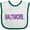 White and Green, variant on Inktastic Baltimore in Purple Text Boys or Girls Baby Bib