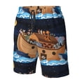 thumbnail image 4 of Zufioo Ocean Scene with Noah's Ark for Men's Casual Beach Shorts, Sports Fitness Quick-drying Drawstring Shorts with Pockets for Home Wear-X-Large, 4 of 6