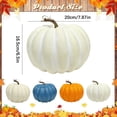 thumbnail image 2 of Blue Artificial Pumpkins, Realistic Faux Pumpkins for Fall Decor, Thanksgiving Halloween Table Pumpkin Decor, Fall Artificial Pumpkin Prop, Autumn Photo Shooting Ornament for Mantel,Blue, 2 of 6