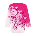 thumbnail image 5 of JYLPZYR Womens Tops 3/4 Sleeve Tops for Women Casual V Neck Trendy Button Floral Printing Tees Loose Fit Tunic Blouses (Pink,XXXL), 5 of 6