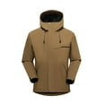 thumbnail image 3 of Women Outdoor Raincoat Spring And Winter Velcro Cuffs Waterproof Hooded Pocket Zipper Jacket Outdoor Mountaineering Clothing Sports Jacket Hooded Jackets Trench Coats Coffee S-2XL, 3 of 6