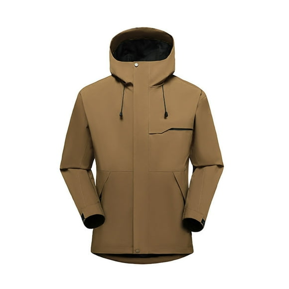 Veste de Pluie pour Femmes Imperméable avec Capuche Coupe-Vent Chaude Mode Solide Manches Longues Veste Décontractée Extérieure Coupe-Vent Coquille Souple Imperméable avec Poches Zippées Manteau de Randonnée Léger