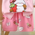 thumbnail image 4 of Amidoa Girls Summer Outfits 2 Piece Print Cute T Shirt Short Sleeve Top and Casual Shorts Kids Clothing Sets,Multicolor Size 1, 4 of 5
