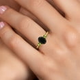 thumbnail image 4 of Gem Stone King 10K Yellow Gold Black Onyx and Green Peridot 3-Stone Ring for Women | 1.84 Cttw | Oval 8X6MM | Gemstone December Birthstone | Size 8, 4 of 6