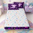 thumbnail image 4 of Manfei Animal Axolotl Zipper Full Size Comforter Sets with Fitted Sheet and 2 Pillowcases,Watercolor Salamander Zipper Bedding Set,Colorful Stars Reversible,4-Piece, 4 of 7