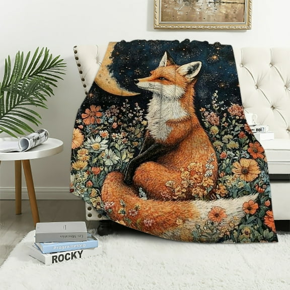Orinice Fox Blanket Warm Plush Fox   Throw Blanket Super Soft   Cozy Fuzzy Foxes Stuffed Animal Blanket Gifts for Kids Teens Adults Room Decor   40x50in