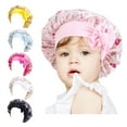 thumbnail image 5 of WTXUE Silk Bonnet for Sleeping 1PC Hats Silk Bonnet for Sleeping Kids Kids Head Hat Cap Hair Wrap Turban Hats Bath Shower Cap Bathing Hat Hair Shower Caps Nightcap | Blue, 5 of 7