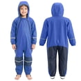 thumbnail image 4 of mgoYE Kid Rain Suit 5t Kids Toddler Snow & Rain Suit - Waterproof Coverall One Piece Weather Resistant Baby Jacket(Blue,4-5 Years), 4 of 9