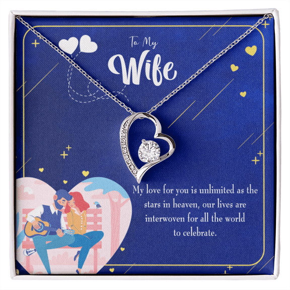 To My Wife Unlimited Love Forever Necklace w Message Card