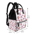thumbnail image 2 of Xecao Purple Mushroom print Large Capacity Nappy Bag is a multi-functional waterproof travel backpack, perfect as a nursing bag or mummy backpack for women, 2 of 6