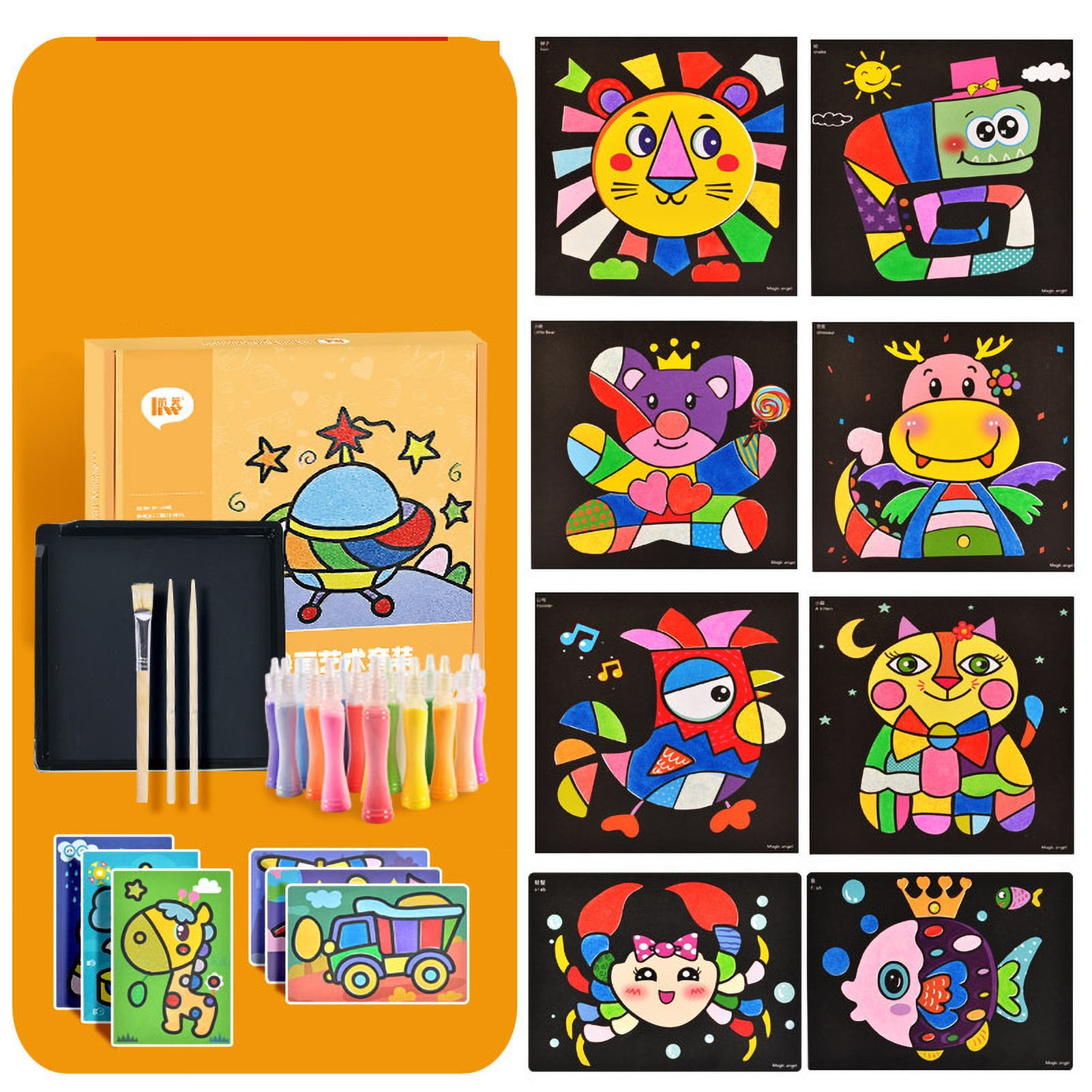 Sand Drawing Paper Set Sand Art Drawing Cards Coloring Sand Painting