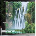 thumbnail image 4 of Ambesonne Landscape Shower Curtain, Green Botanic Nature, 69"Wx70"L, Green and White, 4 of 5