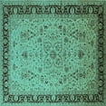 thumbnail image 1 of Ahgly Company Indoor Square Oriental Turquoise Blue Traditional Area Rugs, 4' Square, 1 of 4