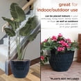 thumbnail image 6 of Alpine Corporation 15" x 12" Stone-Look Planters with Drainage Holes, Blue, Set of 2, 6 of 13