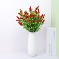 thumbnail image 1 of Paokuoon Artificial Flower Realistic Artificial Flower Bunch Weather resistant Non fading Cherry Pepper Simulation, 1 of 7