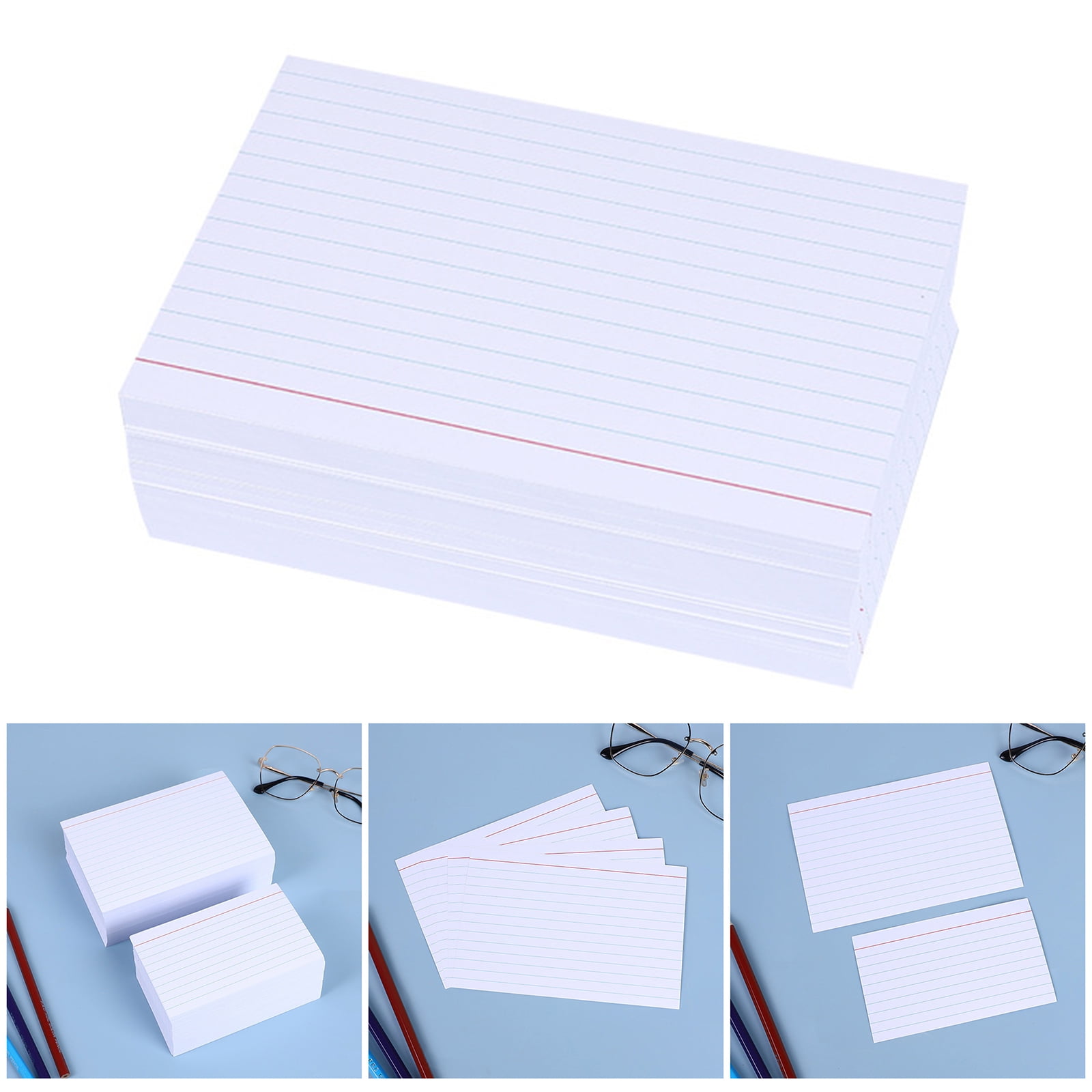 RUISINERY 300 Sheets Indexed Cards Lined Vocabulary Cards Presentation Cards Learning Flashcards School Supplies for Student