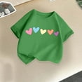 thumbnail image 2 of Bovxnpu Girls Short Sleeve T Shirts Kids Summer Tops Fashion Graphic Print Cotton Unisex Kids Casual Tees, 2 of 4