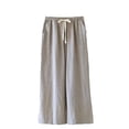 thumbnail image 2 of Blmnix Linen Pajamas Pajamas Set Summer Bottoms Sleep Pants Pajama Set Sleeveless Yellow Full Crew Neck Wide-Leg Pajamas Shorts Set,L, 2 of 5