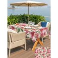 thumbnail image 5 of Outdoor Tablecloth with Umbrella Hole for Patio/Picnic/Party/Camping, Pink Flowers Waterproof Table Cloth Rectangle Table Cover Washable, Spring Floral Elegant Pastoral Rustic (60"x 102"), 5 of 8