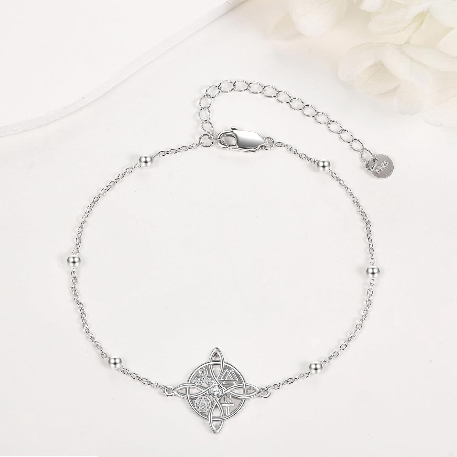 Nudo de Bruja Plata 925 Original Witches Knot Anklet Sterling Silver Witch Foot Jewelry Witchy Gifts for Women