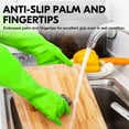 thumbnail image 7 of Vgo... 1-Pair Dishwashing Gloves, Reusable Household Gloves, Kitchen Gloves, Long Sleeve, Thick Latex, Cleaning, Washing, Working, Painting, Gardening, Pet Care (Size L, Green, RB2143), 7 of 7