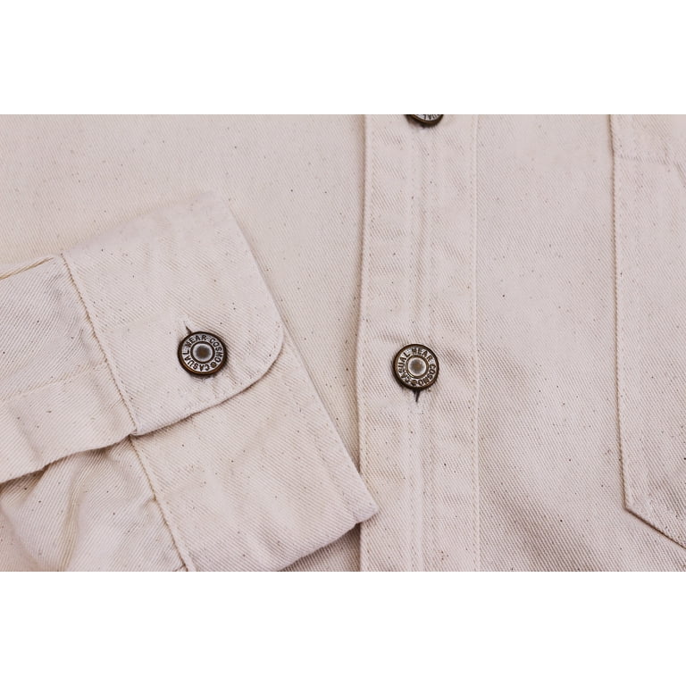 VKWEAR Mens Cotton Denim Button Down Long Sleeve Casual Jean Dress Shirt (Ivory, M), Men's, Size: Medium, Beige VKWEAR Mens Cotton Denim Button Down Long Sleeve Casual Jean Dress Shirt (Ivory, M), Men's, Size: Medium, Beige
