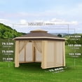 thumbnail image 2 of 13 x 13 Ft Pop Up Hexagonal Gazebo, Outdoor Canopy Shelter, Pop up Gazebos Tent with Netting and Strong Steel Frame for Patio Lawn Backyard and Deck, 2 of 7