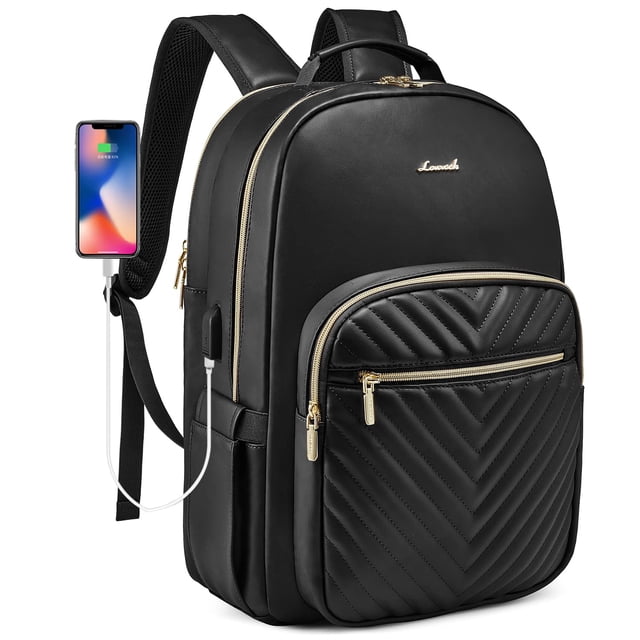 Mochila LOVEVOOK para ordenador portátil para mujer de 15,6 pulgadas con puerto USB