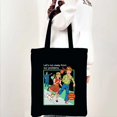 thumbnail image 3 of No hables con extraños Fantasmas de Halloween Control mental Jenny Hombres Mujeres Algodón Compras Hombro Lona Bolsos de mano Bolso de mano Bolso de mano, 3 of 5