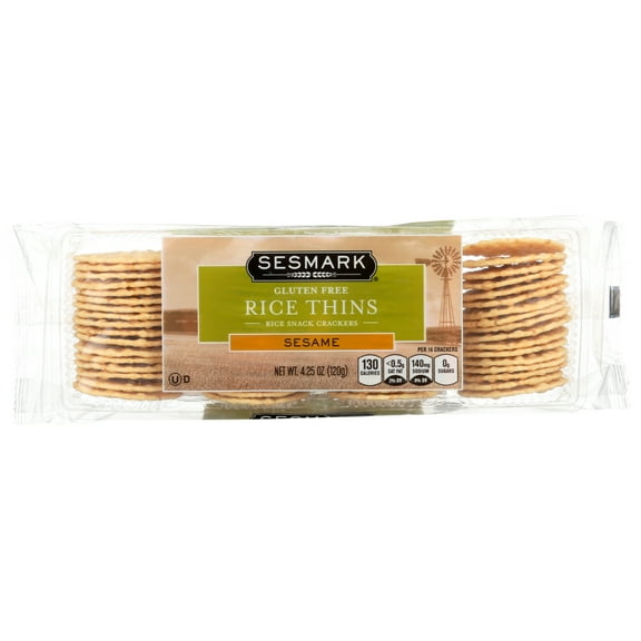 Sesmark Foods Rice Thins Sesame, 4.25 Oz